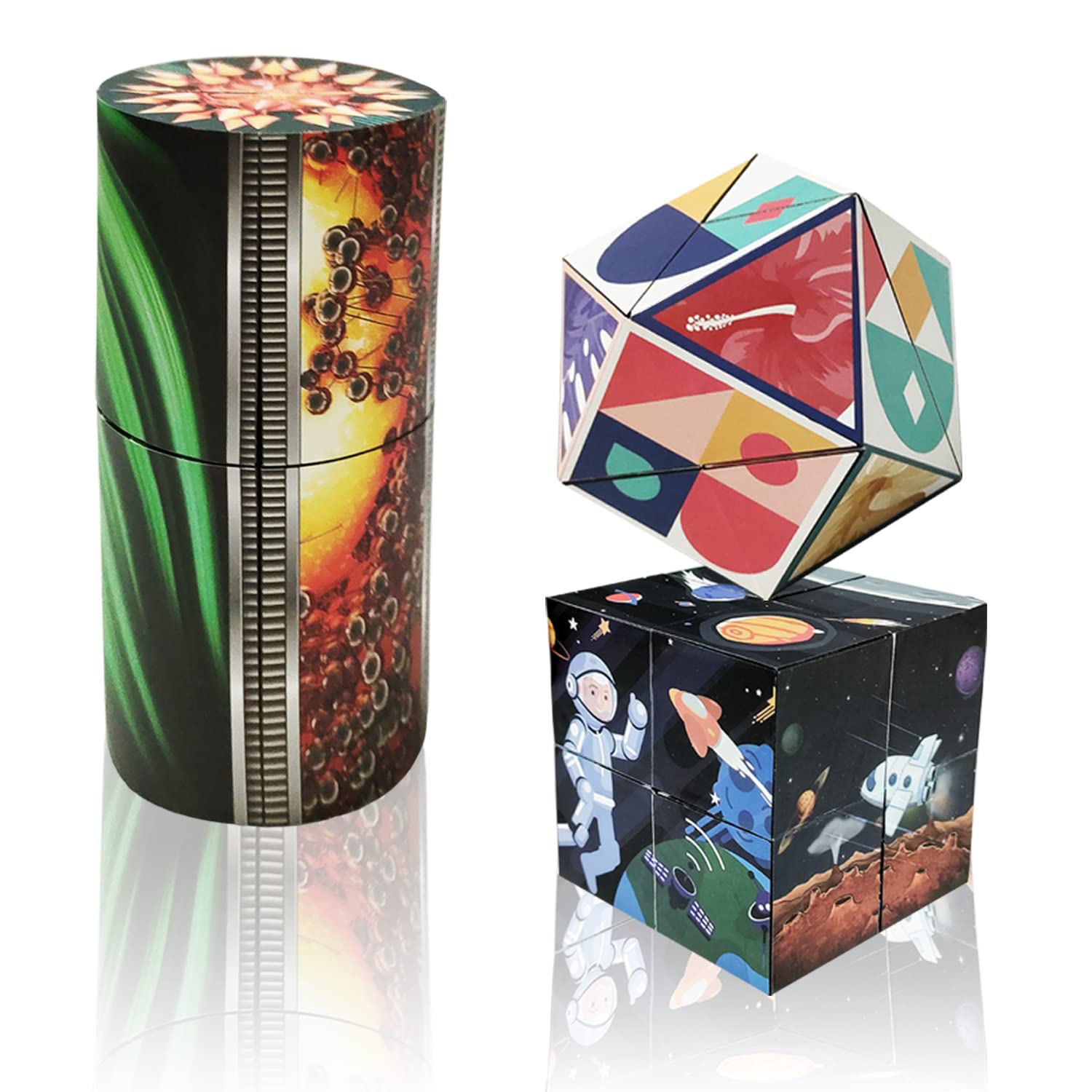 3D Flips Magic Cube Set  3 Pack Infinity Cube Fidget Toys  Transforms Puzzle Cubes for Stress Anxiety Relief and Kill Time  Nice Gifts for Kids and mature-themeds