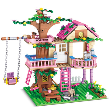 Tree House Building Set Compatible With Lego Friends, 504 Pcs Forest House Building Kit Birthday Gift For Kids Girls Boys Age 6-12 Years(7652)