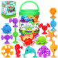 Suction Bath Toys For Kids - 24 Silicone Ocean Animals Suction Toys With Storage, Sensory Window Toys For Toddlers, Suitable For Indoor, Outdoor, And Travel Toys, Autism Toy, And Party Favors