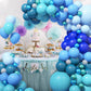 Gresahom Blue Balloons Arch Kit, Slate Teal Blue Royal Blue Turquoise Balloons Garland Kit, Ocean Theme Birthday Party Decoratio