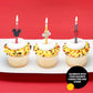 Disneys Mickey Mouse Birthday Cake Candles | 6 Birthday Candles for Cake Decorations, Red, Yellow & Black Stripe Candles for Mi
