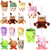 Jerify 16 Pcs Bubble Tea Keychain Plush Bubble Tea Stuffed Animal Milk Tea Bubble Plush Toy For Birthday Party Bubble Lover(Animal)