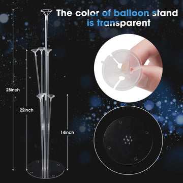 Voircoloria 4 Sets Balloon Stand Kits, Balloon Sticks Holder With Base For Table Graduation Birthday Baby Shower Gender Reveal P