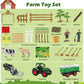 Joylike Farm Tractor Playset, 62 Pcs Farm Toy Set For Kids With 1/24 Tractor, Dumpable Traile, Bale Grapple, Big Barn, Farm Life