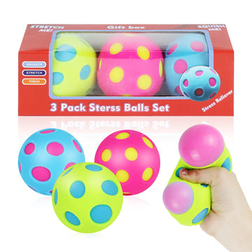 Stress Balls For Adults And Kids,3Pack Color Changing Squishy Balls With Replaceable Cover,Autism And Squeeze Balls Toys, Calmin