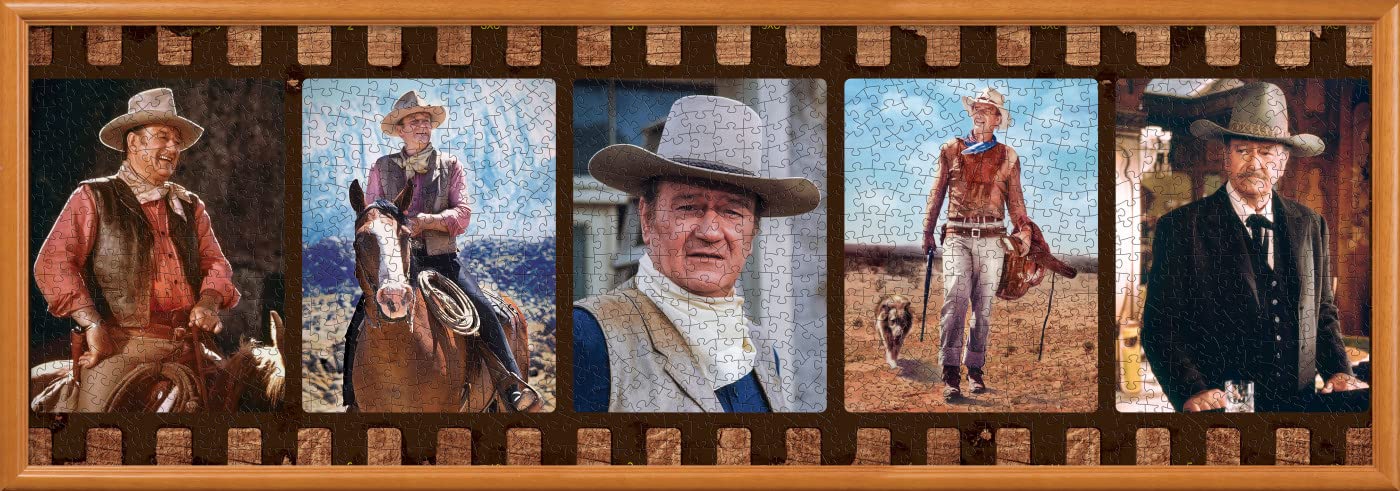 Masterpieces 1000 Piece Jigsaw Puzzle For Adults, Family, Or Youth - John Wayne Forever In Film - 13''X39''