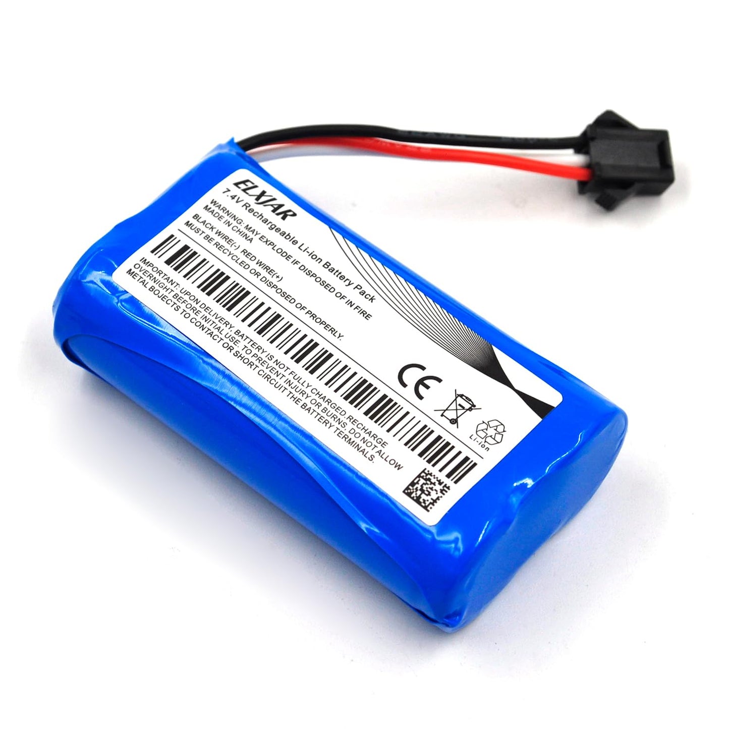 Coonyard (4-Pack) 7.4V 1500mAh 2S Rechargeable Li-ion Battery with SM-3P Plug and USB Charger Cable for RC Tank RC Toy, G03060R