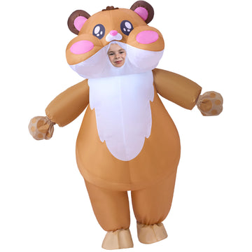 Spooktacular Creations Kids Halloween Inflatable Costumes  Full Body Hamster Blow-up Costume with a pair of Gloves  Cute Hamster Inflatable Suit for Halloween Cosplay Parties