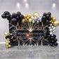 Black And Gold Balloons Set, 12 Inch Black Gold Silver Balloon New Year Eve Party Decoration Black Silver Latex Balloons For New