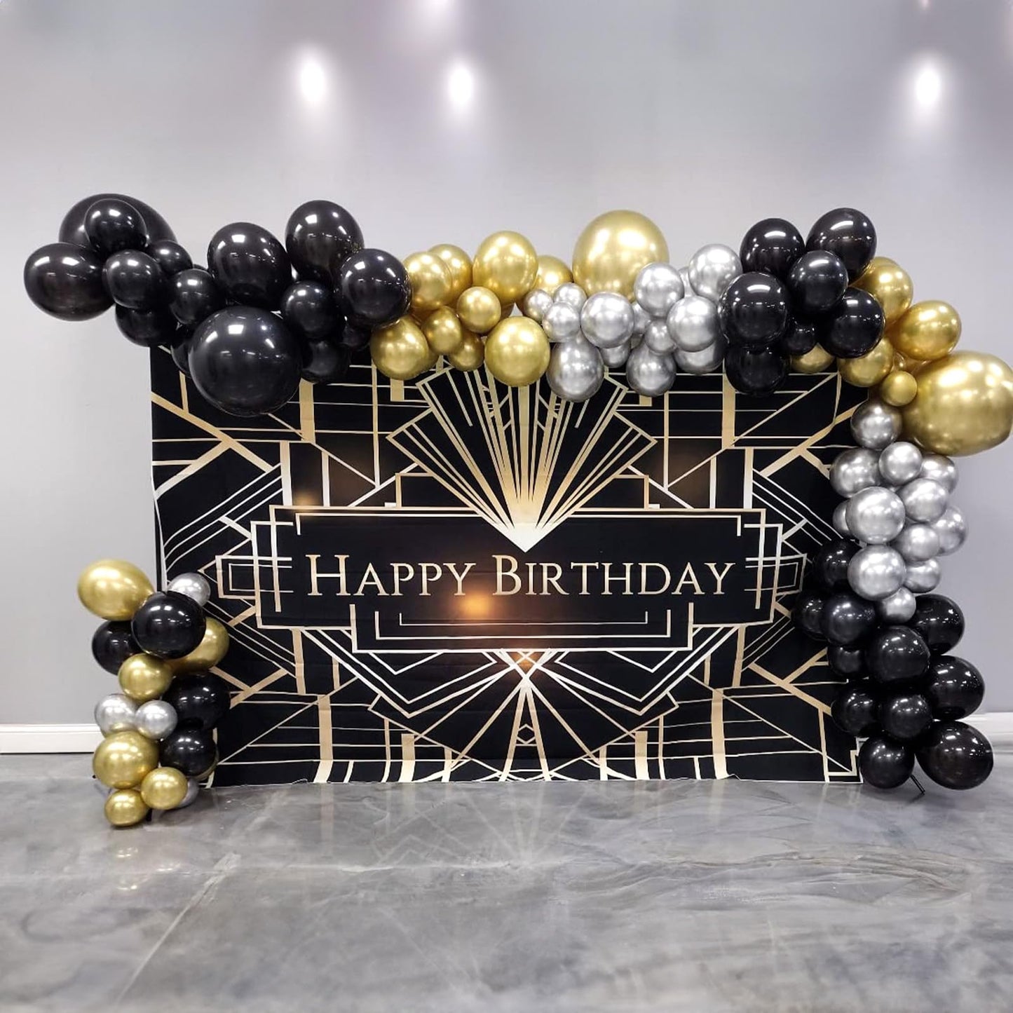 Black And Gold Balloons Set, 12 Inch Black Gold Silver Balloon New Year Eve Party Decoration Black Silver Latex Balloons For New