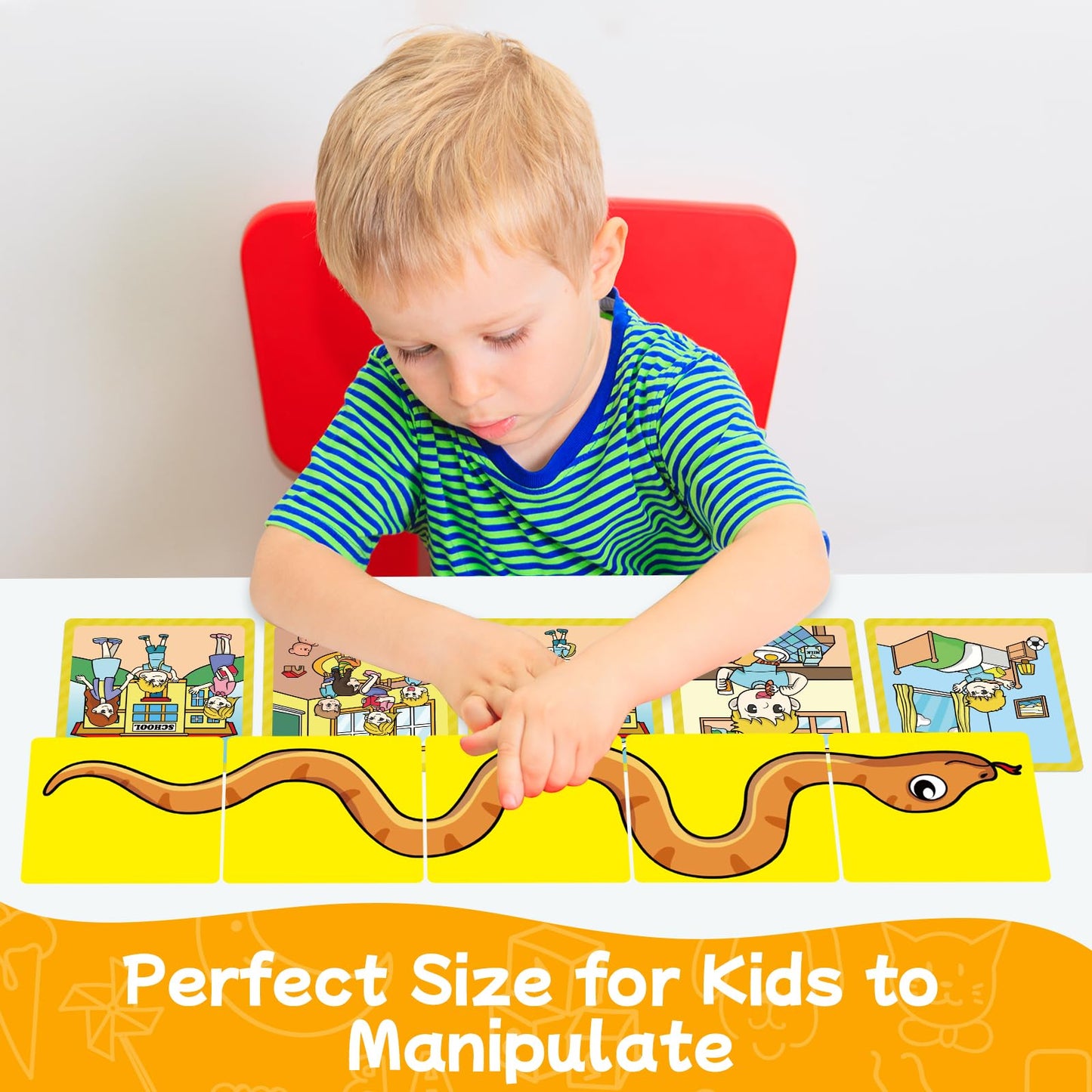 Hughush Sequencing Cards,Sequence Board Game For Kids,Story Storytelling,Speech Therapy Toys Materials For Autism,Social Skills,