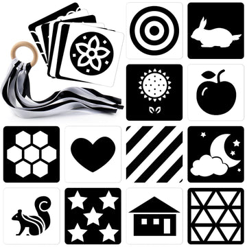 Touhkan Baby Flash Cards 0-6 Months, Visual Stimulus Cards Baby 0-3 Months, Black And White Baby Toys, High Contrast Flashcards
