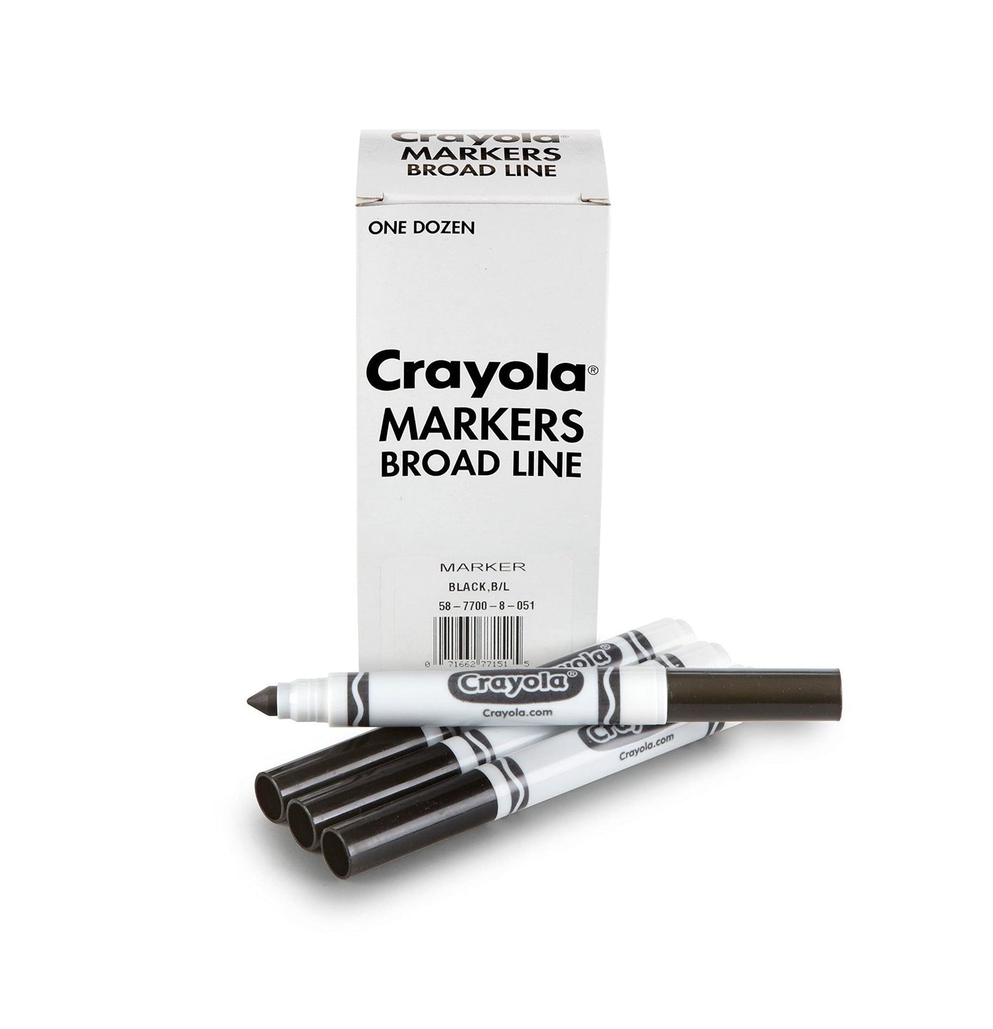 Crayola Broad Line Markers - Black, 12 Count, Nontoxic Plastic, Model 587700, Bulk School Supplies for Kids and Teachers