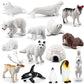 Onest 15 Pieces Mini Arctic Animals Figurines Set Polar Animal Toys Plastic Arctic Tundra Deer Toy Animal Small White Bear Arctic Fox For Kids Birthday Gift