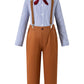 Okbebe Boys Pioneer Costume Kids Colonial Villager Costume (Blue,10-12Y)