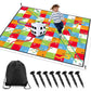 Realspring 9.8 Ft Giant Snakes And Ladders Game Playing Mat With 6 Nails 14 Inch Inflatable Dice And Storage Bag Floor Snake And
