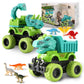 Monster Truck Toys for 2 3 4 5 Year Old Boys Gifts, 2 Pack-Dinosaur Toys for Kids 3-5 with 6 Mini Small Dinosaur Toys, Ideal Mon