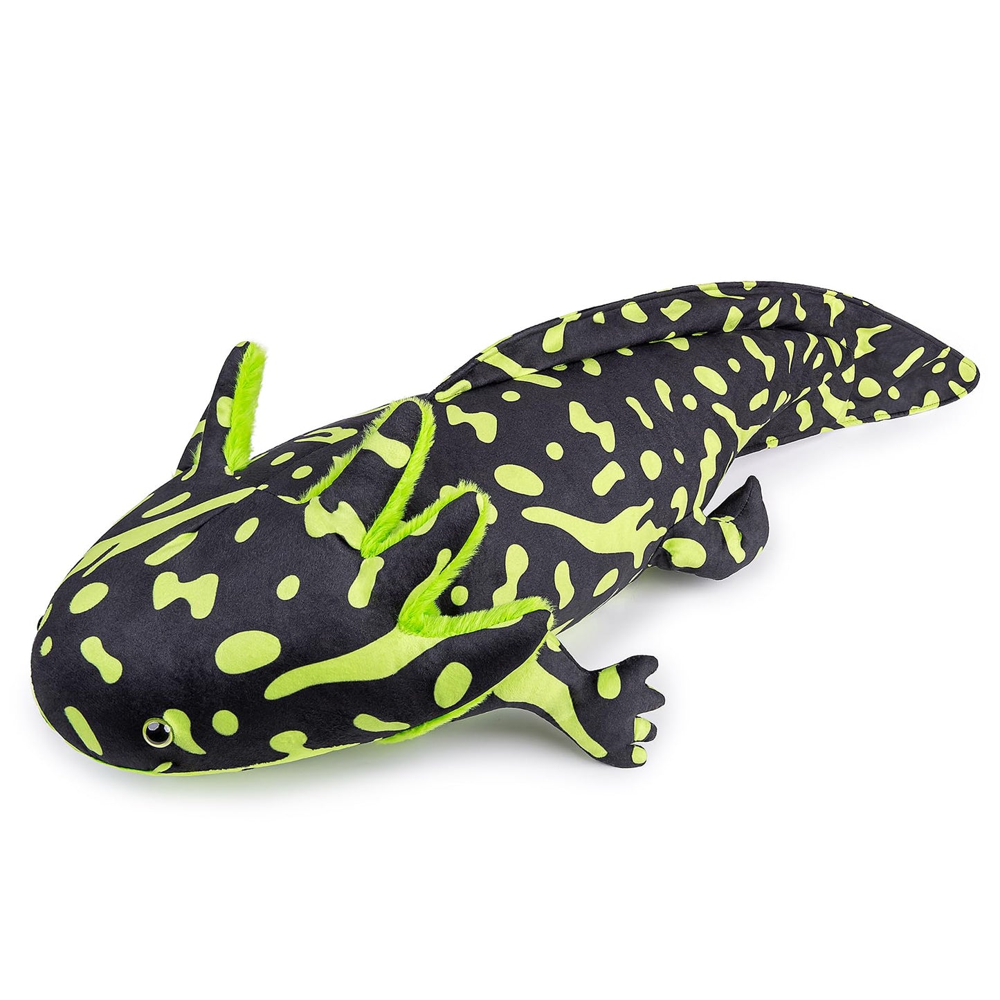 Zhongxin Made Axolotl Stuffed Animal - Super Large 30Inch Green Axolotl Plush Toy, Realistic Cute Black Reptilian Toys Real Plus