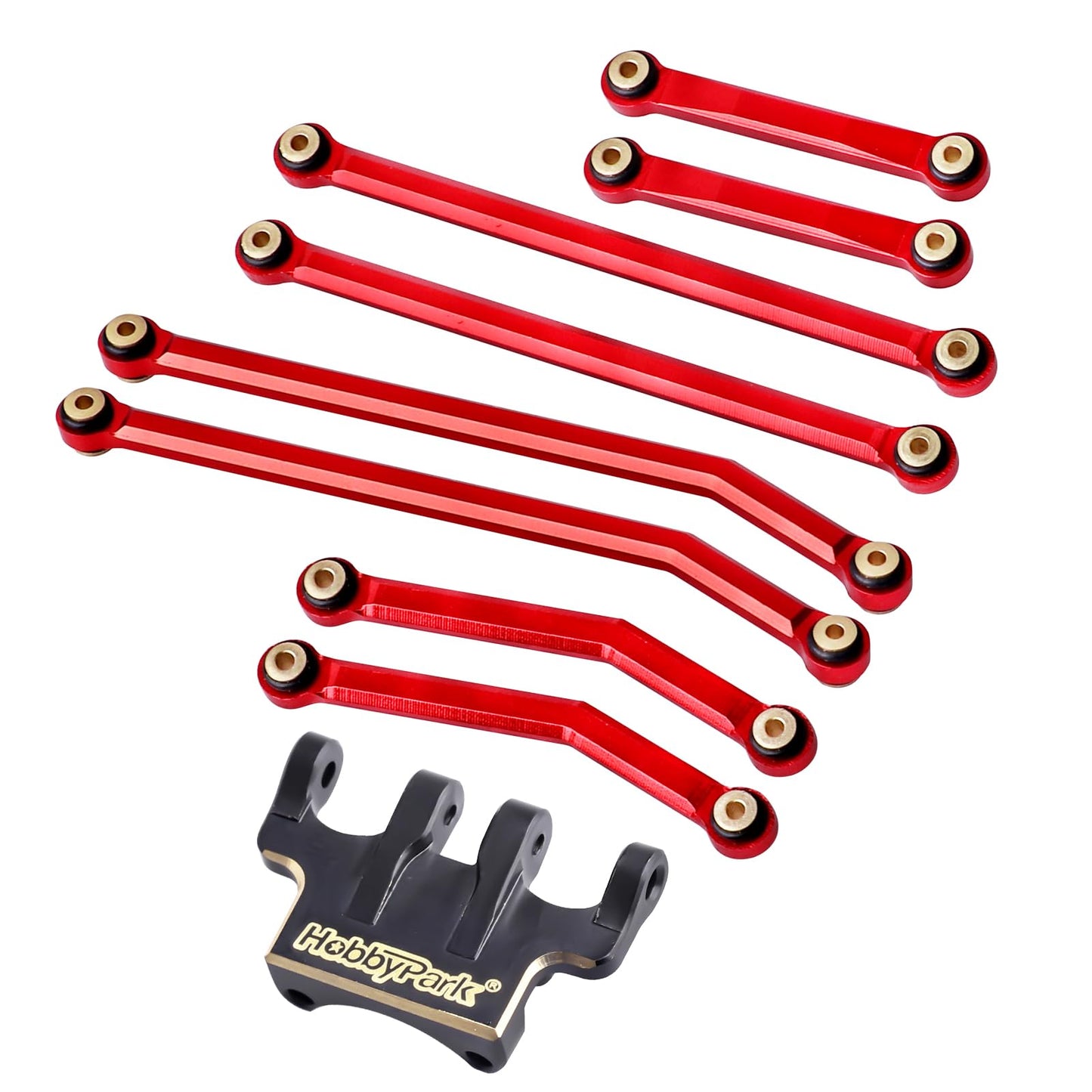 HobbyPark Aluminum High Clearance Links Set & Brass Link Mounts for Axial SCX24 Deadbolt B17 1/24 Crawler Car Upgrades Parts Rep