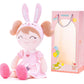 Gloveleya Personalized Doll with Your Name - Cute Pink Bunny Custom Soft Plush Doll for Girls Plush Doll Customized Gifts - Muec