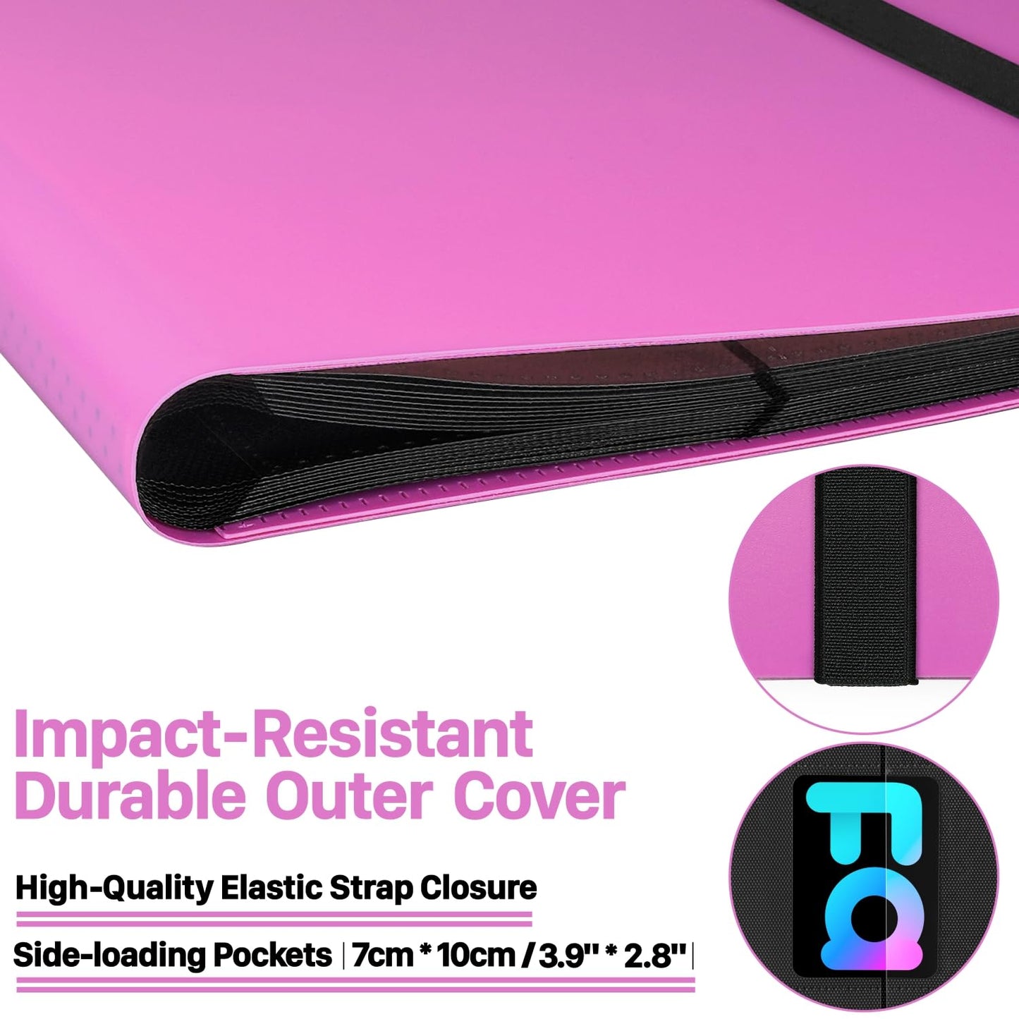 (2025) Trading Card Binder 9 Pocket  enhanced Sports Collection Binder Game Cards Book with Sleeves Side Loading  Anti-open Strap Double Sided Waterproof 360 Card Folder