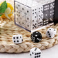36 of Pack 12MM 6 Sided MINI Dice Set,Solid White and Solid Black Game Dice Set, 6 Sided Standard Colored Dices for Tenzi, Bunco