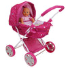 509 Crew Garden Pram N Doll Set - 14' Baby Doll & Folding Pram Set, Kids Pretend Play, Ages 3+