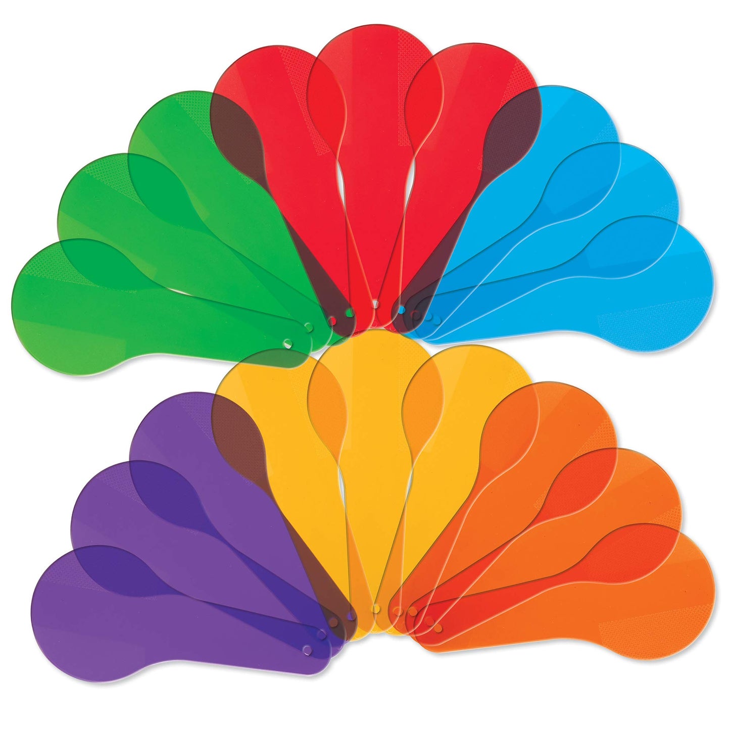 Learning Resources Color Paddles Set - 18 Multi-Colored 6" Plastic Classroom Supplies for Preschool Science, Model LER0352