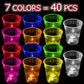 mishunyus 40 Pcs Glow Party Cups,16 oz Plastic Cup Favors for Neon Party Supplies Decoration,Glow In The Dark Cups Neon Party,20