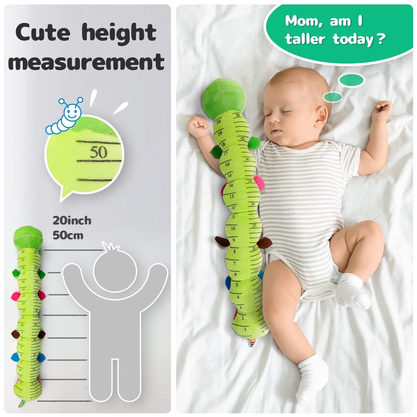 Sumobaby Infant Baby Musical Stuffed Animal Activity Soft Toys With Multi-Sensory Crinkle, Rattle And Textures, For Tummy Time Newborn 0-3-6-12 Months Boys, Girls, Caterpillar