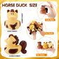 Hungdao 12 Pcs Horse Rubber Duck 2.36 Inch Bucking Bronco Ducks Pool Float Bath Decor Gift for Horse Racing Festival Boys and Gi