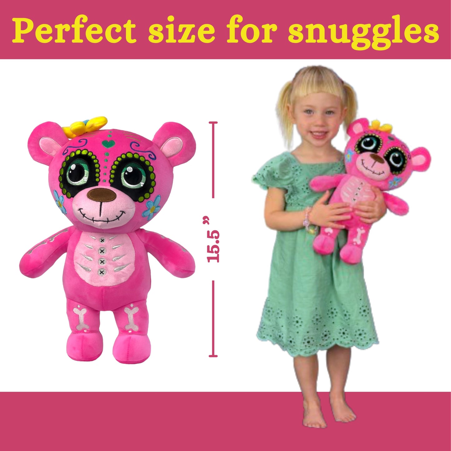 Fluffaroo Sugar Skull Teddy Bear (Mirage Black)
