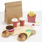 Pillowhale Wooden Play Food Toy For Kids Pretend Play Kitchen Accessories For Toddlers Wooden Play Fast Food Hamburger Set Educa
