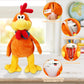 Sdenow Musical Squawking Chicken Stuffed Animal Walking Singing Waving Rooster Fun Electronic Interactive Animation Plush Toys G