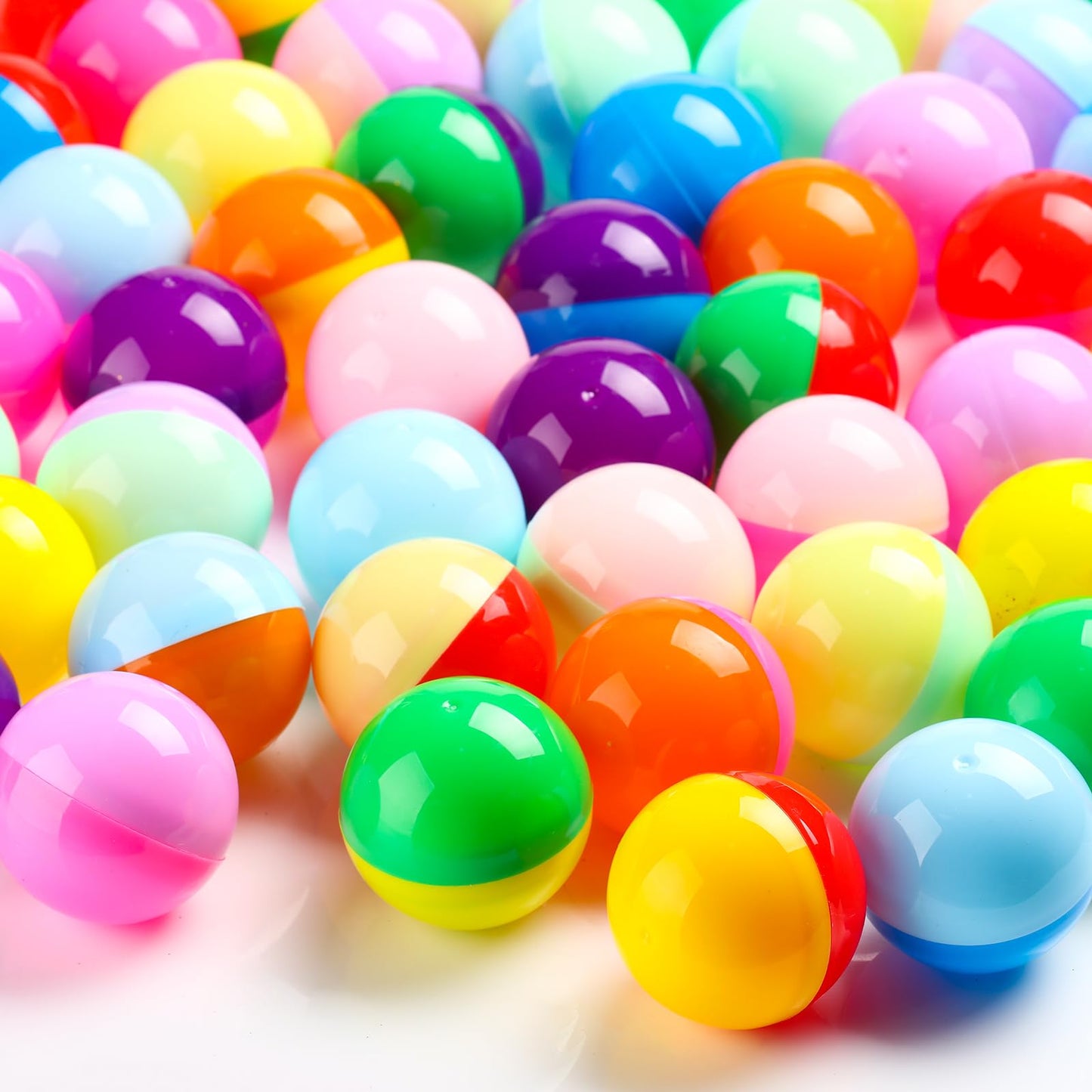 MiniInflat 120 Pcs 2 Inch Empty Vending Machine Capsules Colored Round Capsules Toy Bulk Gumball Machines Plastic Balls Small Pl