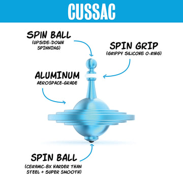 Plexity Labs Ufo Tops Cussac - Metal Spinning Fidget Toy Top - Inspired By The Documented 1967 Ufo Sighting In Cussac, France (S