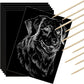 Gersoniel 100 Pieces Scratch Paper Art Set Craft Kits Black Coated Scratchboard Black Scratch Off Paper with Wooden Stylus for V