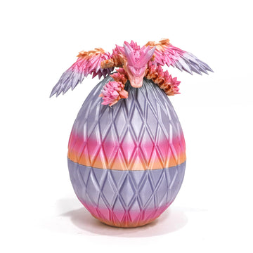 Flavery 3D Printed Flying Dragon Egg - Winged Dragon In Diamond Easter Eggs, Flexible Crystal Animal Inside, Mystery Dragon Eggs
