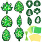 Qyeahkj 36 Set Summer Suncatchers Crafts for Kids DIY Hawaiian Palm Leaves Window Tissue Paper Crafts Kit Green Leaf Hanging Dec