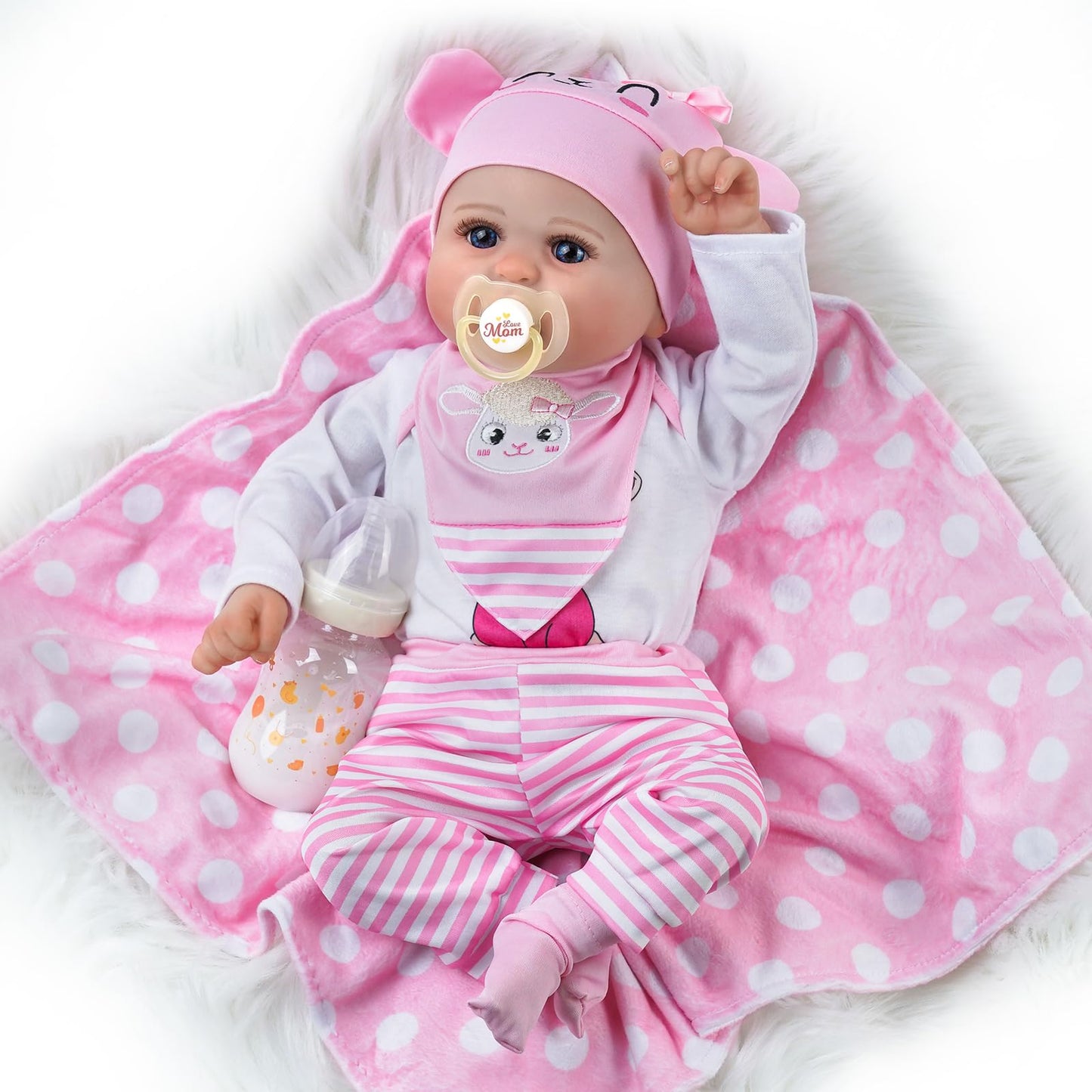 Babeside Reborn Baby Dolls, 20 Inch Handmade Real Life Baby Dolls Girl With 8 Pcs Reborn Baby Doll Clothes With Bassinet For Baby Doll, Baby Doll Clothes Outfit Accessories Fit Newborn Baby Doll Girl