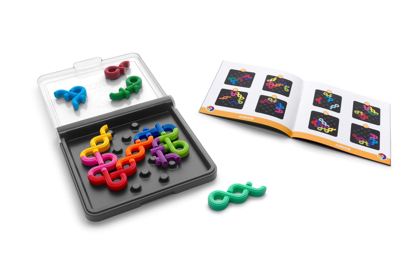 SmartGames IQ Noodles - A Travel Friendly Logic Puzzle for Ages 7 - mature-themed with 120 Challenges and 2 Play Modes!