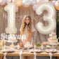 Suwen 40 Inch Cream White Large 13 Number Balloons Big Foil Helium Number Balloons 0-9 Jumbo Happy 13Th Mylar Birthday Party Dec