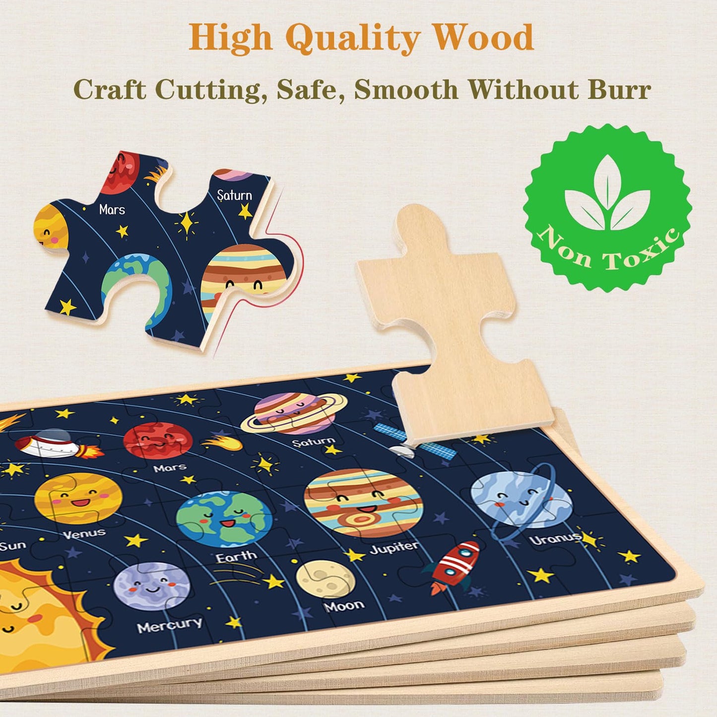 Puzzles For Kids Ages 4-6, 4 Packs 24 Piece Wooden Jigsaw Puzzles For Toddlers 2-4, Preschool Educational Puzzles Boards Toys Gifts For 3 4 5 6 Boys Girls
