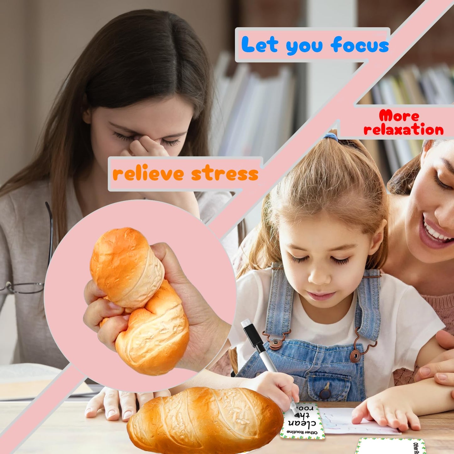 Funnysquee Simulation Bread Squishies Super Soft Slow Rising Toy For Kids Birthday Gift,Cute Scented Baguette Breads Squishys Squishi Stress Relief Squeeze Toys (Baguette Bread)