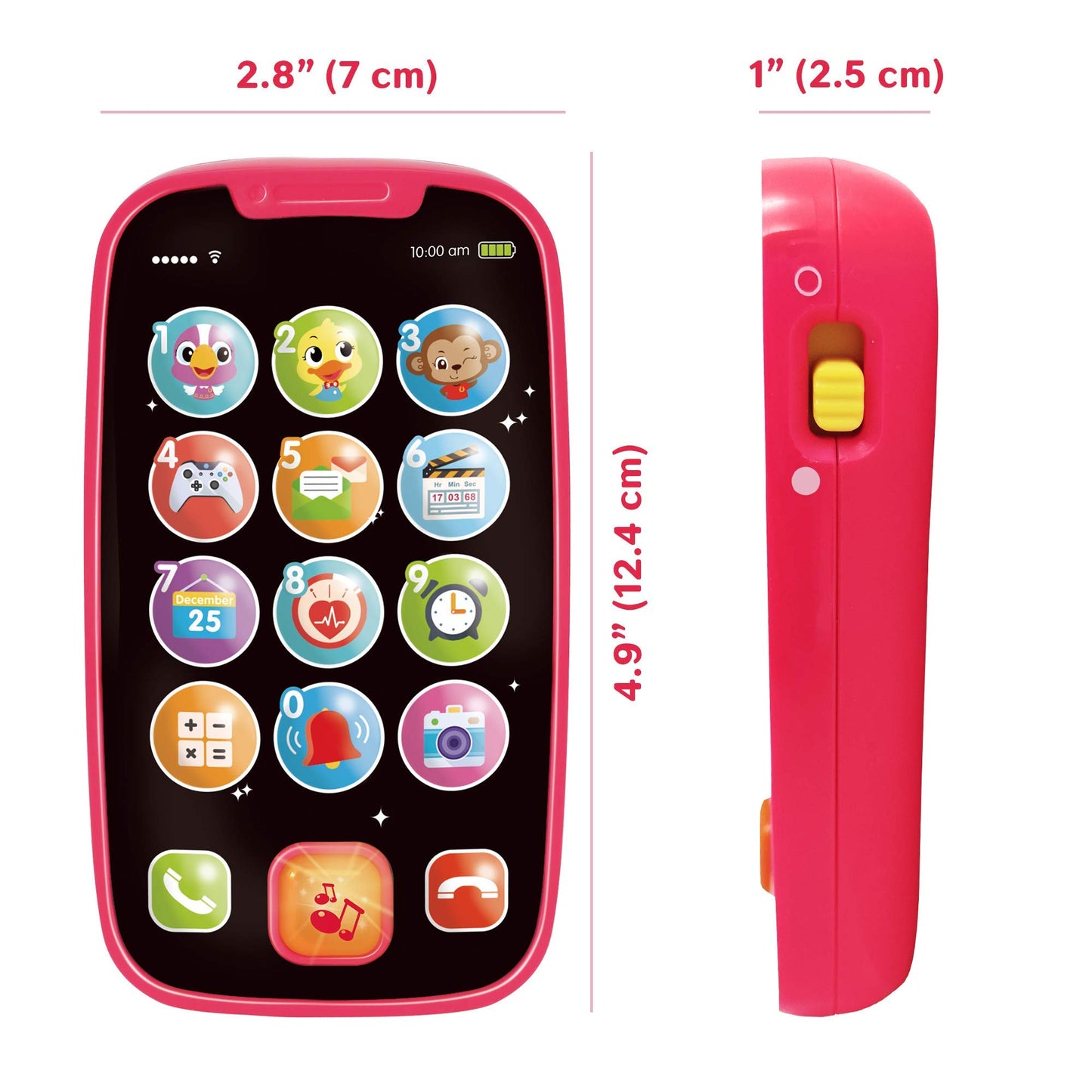 My First Smartphone – Cell Phone Baby Toy, For Toddlers And Young Children – 15 Unique Buttons And Functions, Musical Melodies, Animal Sounds And Number Learning – For 1-Year-Old Kids And Older
