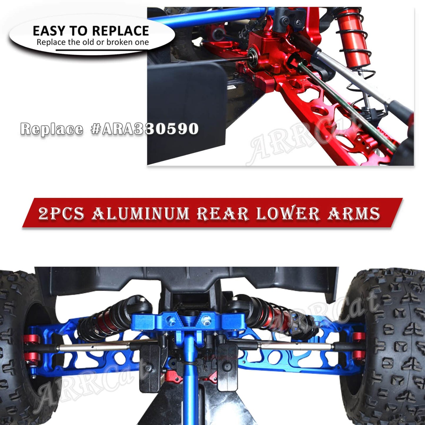 ARRCat Upgrades Part for 1/5 Arrma Outcast 8S BLX/KRATON 8S BLX,2PCS Aluminum Rear Lower Arms Upgrades Parts Hop-up for 1/5 Arrm