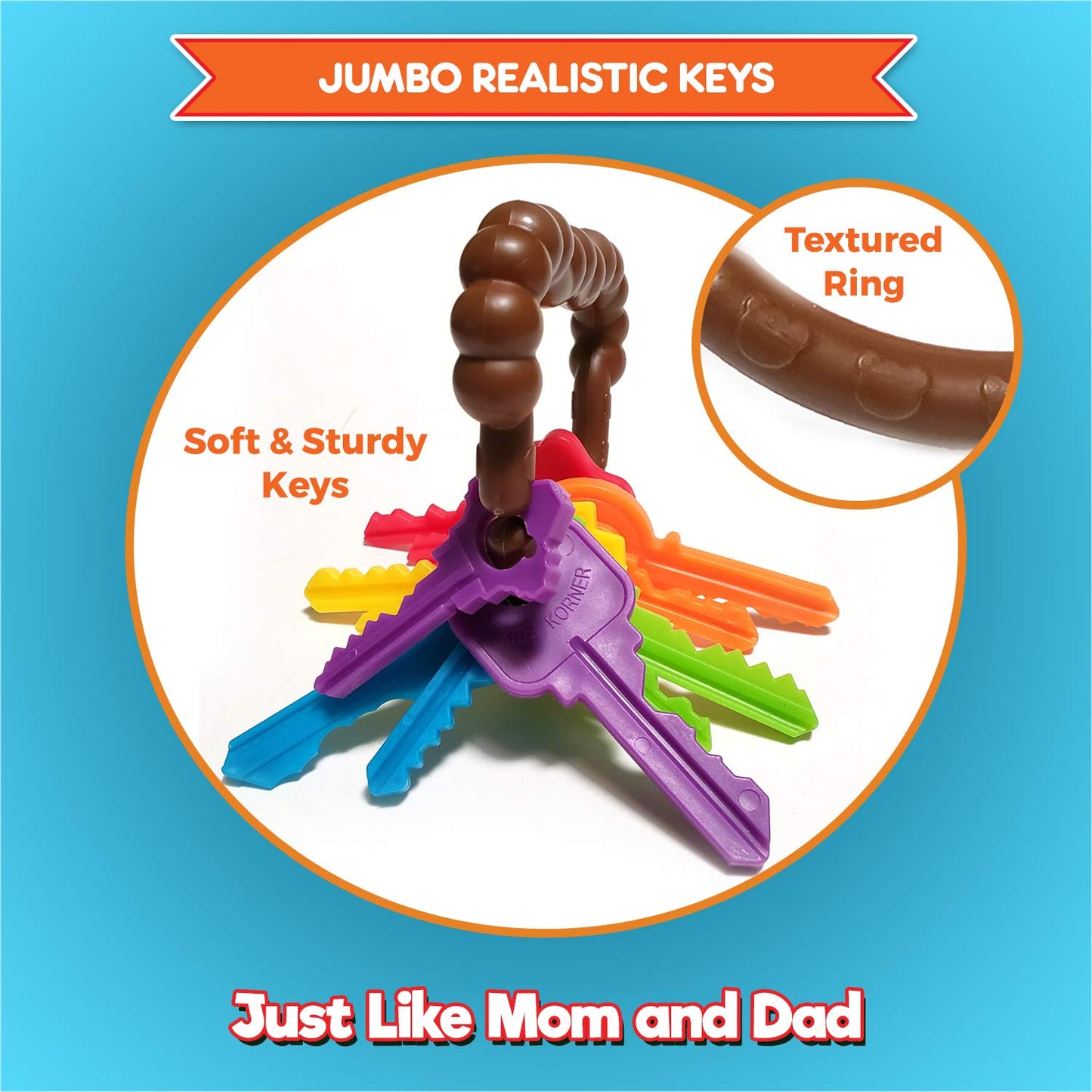 Baby Keys Montessori Toys For Toddlers - Toy Keys, Matching Toddler Games, Learning Toys For 2 Year Olds - Real Keys, Pretend Pl