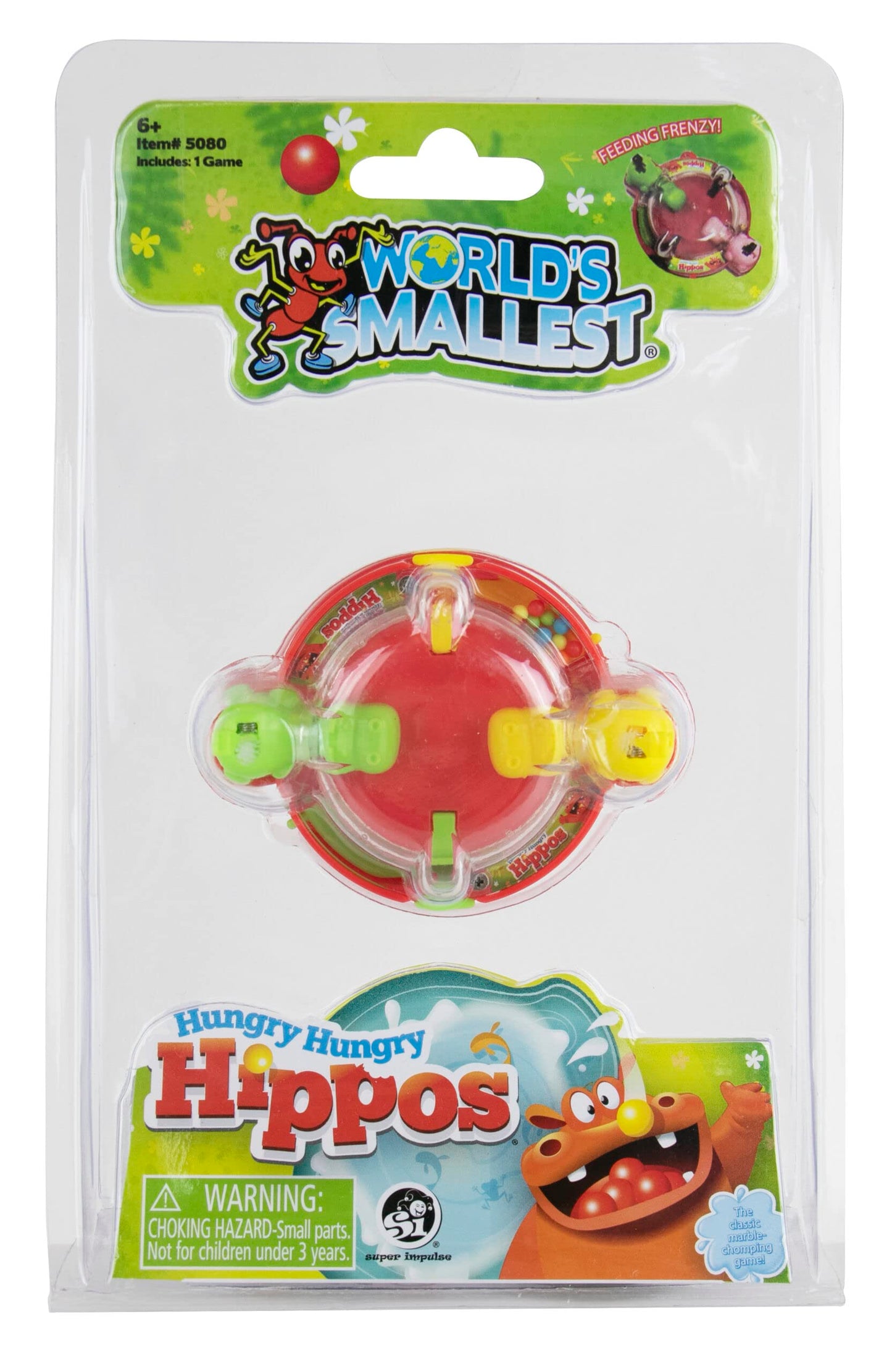 World'S Smallest Hungry Hungry Hippos, Super Fun For Outdoors, Travel & Family Game Night, Multicolor, Miniature