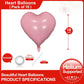 Lovoir 10 Pcs Pastel Pink Heart Shape Foil Mylar Balloons 18 Inch Love Balloons For Valentine'S Day Birthday Party Decorations W