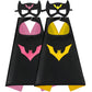 Mizzuco Superhero Capes For Kids Cloak With Mask Halloween Costumes And Party Dress Up 2Pcs(Black+Yellow